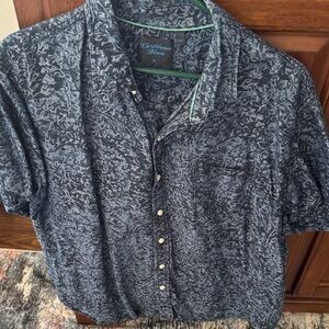 Caribbean Blue Men's Black Floral Shirt